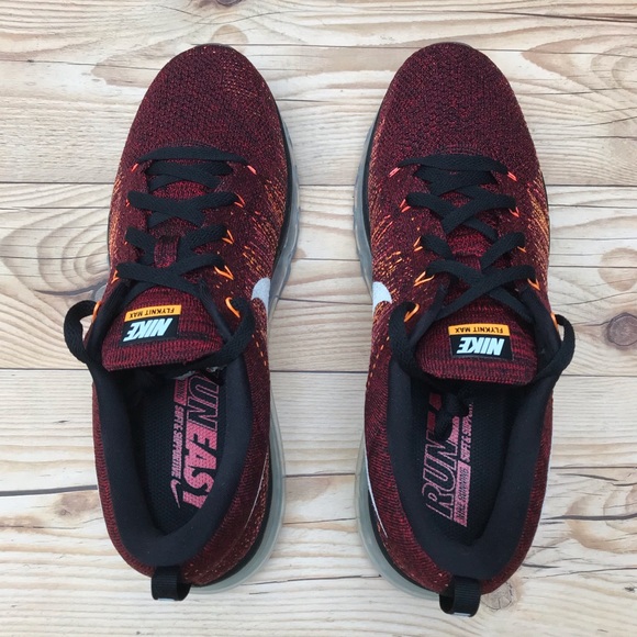 Nike Flyknit Air Max Men’s Size 10 Black/Red/Multi - Picture 9 of 16